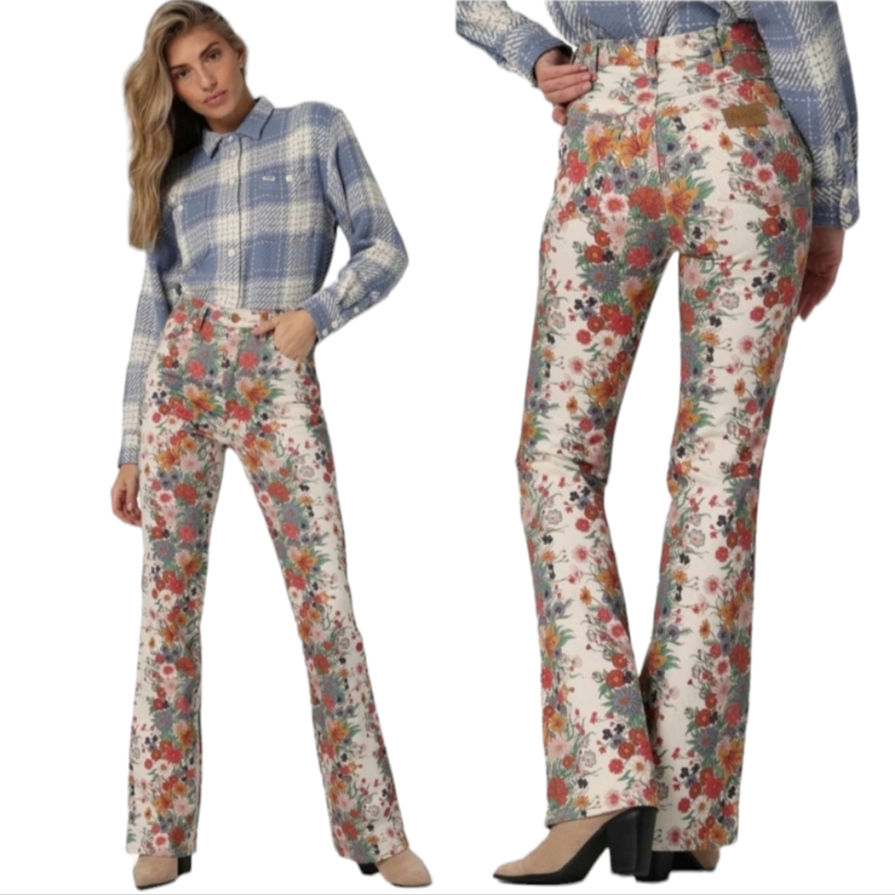 Wrangler Westward 626 Women's Floral Print High Waist Bootcut Jeans Size 29x34 - Picture 2 of 16